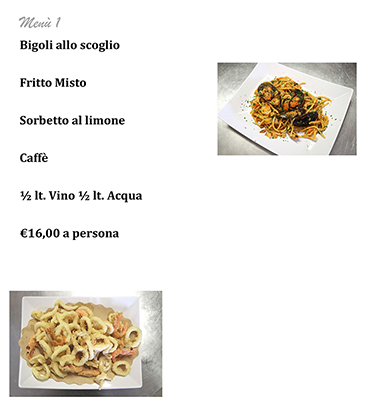 Menù 1 Estate 2019